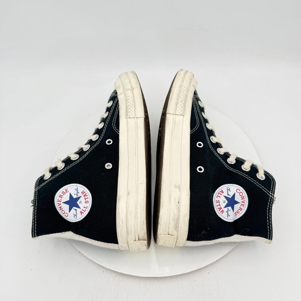 Converse Comme des Garçons Play x Chuck 70 Hi Women Size 9 black Red Shoes - Picture 6 of 11